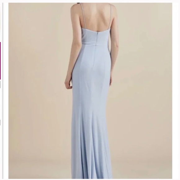 Amsale Lucille Scoop Neck Dress in Ice - Picture 2 of 2